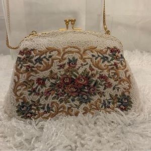 Vintage Tapestry and Beaded Cocktail Bag